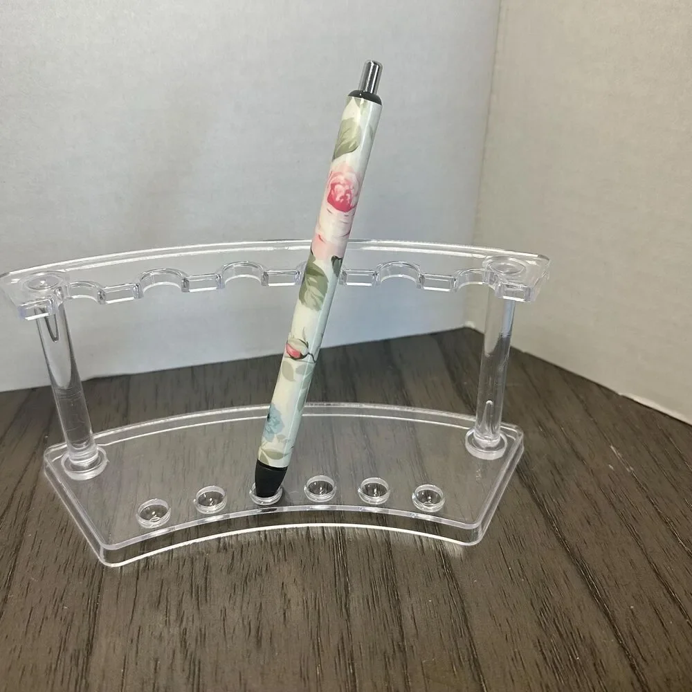 Pink floral vintage Inkjoy Personalized Pens, Refillable gel pens, Vinyl Wrap, C